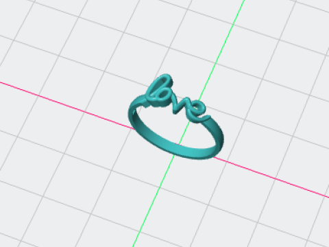 Love Word Ring 3D Print Model