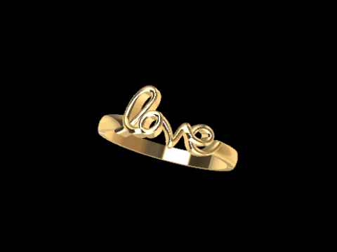 Love Word Ring 3D Print Model