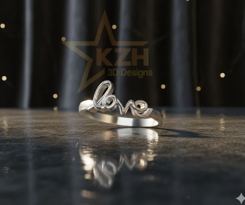 Love Word Ring 3D Print Model .c4d .max .obj .3ds .fbx .stl .blend 