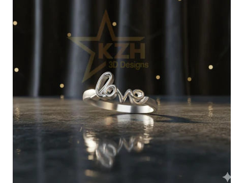 Pierścionek ze słowem miłości Model do druku 3D