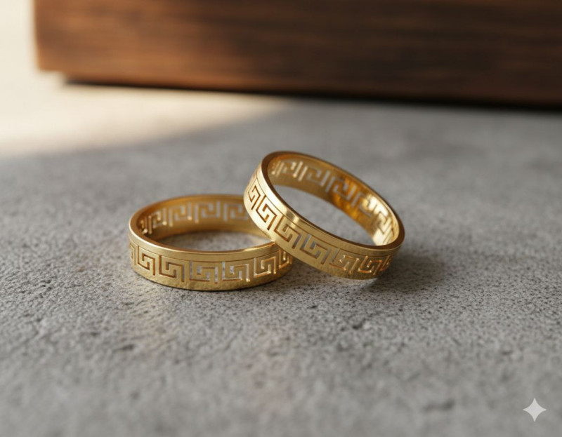 Greek Pattern Ring 3D Print Model .c4d .max .obj .3ds .fbx .stl .blend 