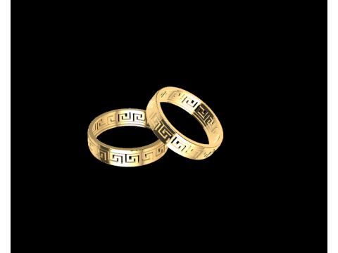 Greek Pattern Ring 3D Print Model