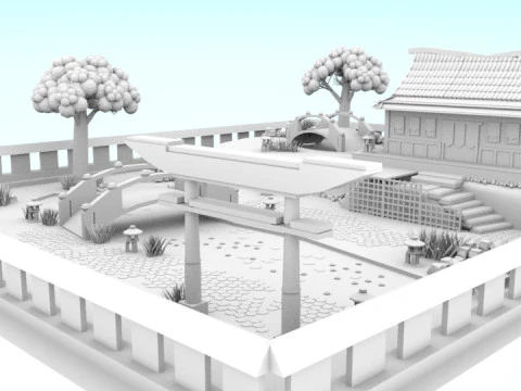 Japanes Garden 3D Model