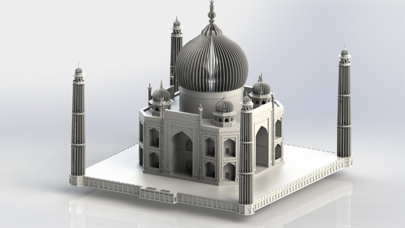 TAJ HAHAL 3D Model .c4d .max .obj .3ds .fbx .stl .blend 