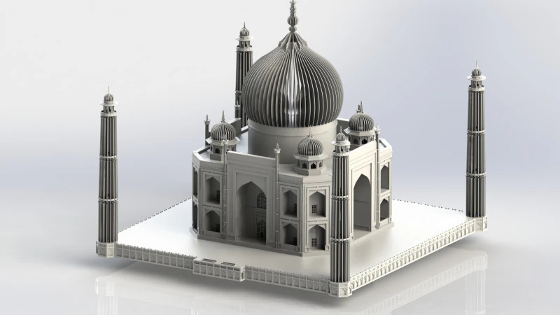TAJ HAHAL 3D Model .c4d .max .obj .3ds .fbx .stl .blend 