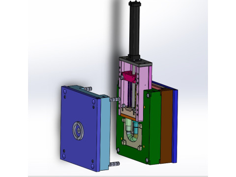 PLASTIC 180 PIPE MOLD DESIGN WITH FULL RENDERING Modelo 3D