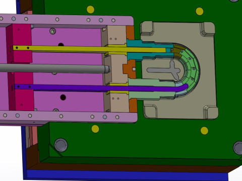 PLASTIC 180 PIPE MOLD DESIGN WITH FULL RENDERING Modelo 3D
