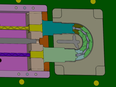 PLASTIC 180 PIPE MOLD DESIGN WITH FULL RENDERING Modelo 3D