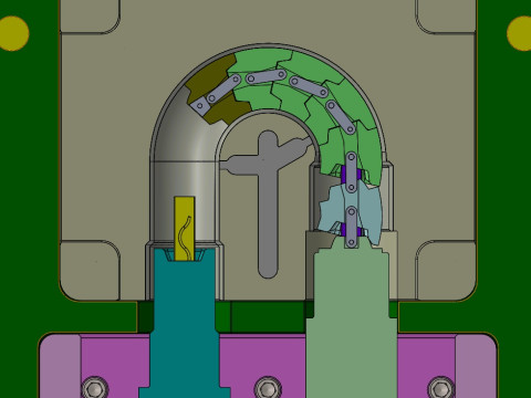 PLASTIC 180 PIPE MOLD DESIGN WITH FULL RENDERING Modelo 3D
