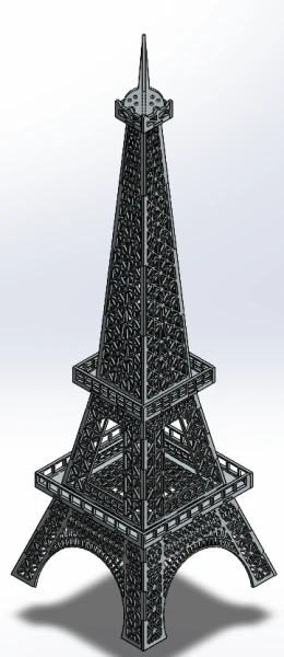 3D EIFFEL TOWER IN SHEET METAL DESIGN 3D Model .c4d .max .obj .3ds .fbx .stl .blend