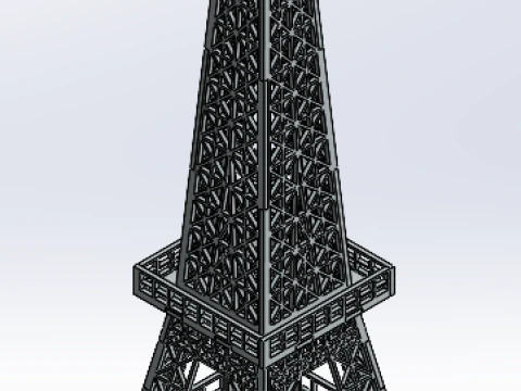 3D EIFFEL TOWER IN SHEET METAL DESIGN 3D Model