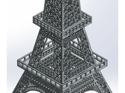 3D EIFFEL TOWER IN SHEET METAL DESIGN 3D Model