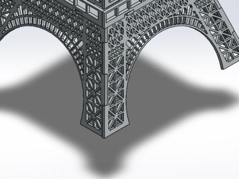 3D EIFFEL TOWER IN SHEET METAL DESIGN 3D Model
