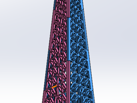 3D EIFFEL TOWER IN SHEET METAL DESIGN 3Dモデル