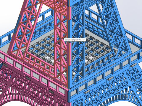 3D EIFFEL TOWER IN SHEET METAL DESIGN 3Dモデル