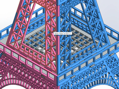 3D EIFFEL TOWER IN SHEET METAL DESIGN 3D Model