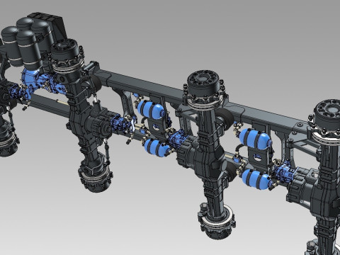 HYDROSTATIC TRANSMISSION ENGINE V8-XT TURBO DETAILED 3D MODEL 3D Model