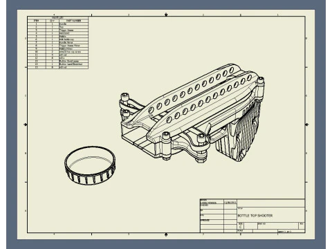 Bottle Top Shooter 3D Model