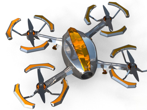 Drone 30 Futuristic Hexacopter UAV Design 3D Модель