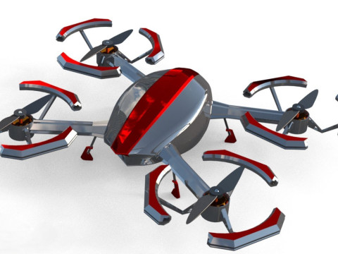 Drone 30 Futuristic Hexacopter UAV Design Modèle 3D