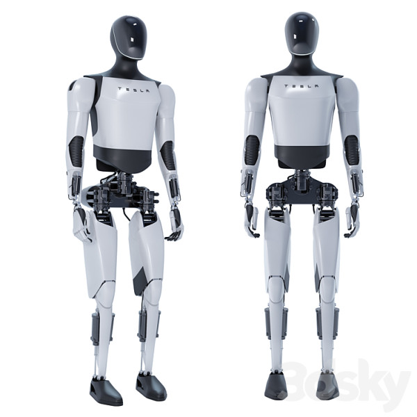 Teslabot 3D Модель .c4d .max .obj .3ds .fbx .stl .blend 