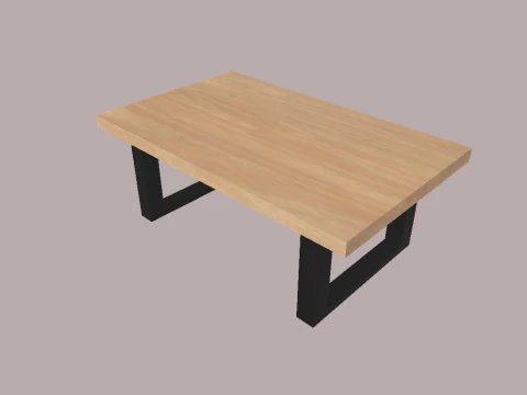 Table and Stool Minimalist Furniture Set LOFT STYLE 3D Model