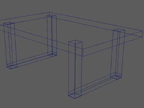 Table and Stool Minimalist Furniture Set LOFT STYLE 3D Model