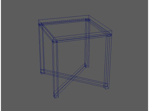 Table and Stool Minimalist Furniture Set LOFT STYLE 3D Model