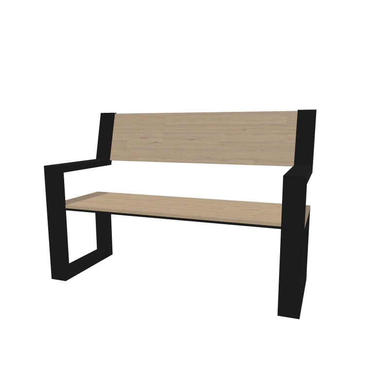 Minimalist Wooden Bench 3D Model .c4d .max .obj .3ds .fbx .stl .blend
