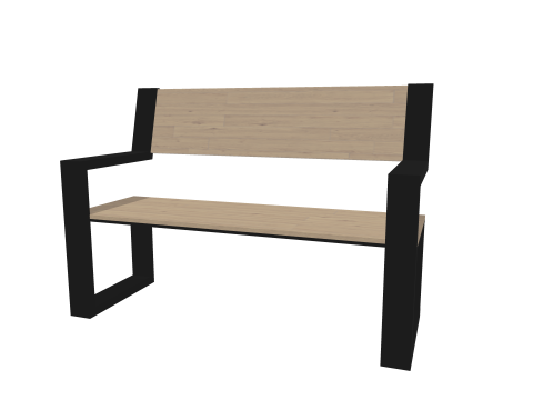 Minimalist Wooden Bench Modelo 3D