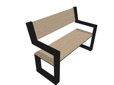 Minimalist Wooden Bench Modelo 3D