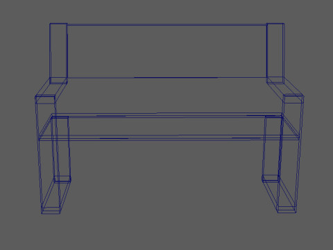 Minimalist Wooden Bench Modelo 3D