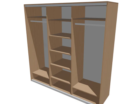 Modern Wooden Cabinet 3D Model