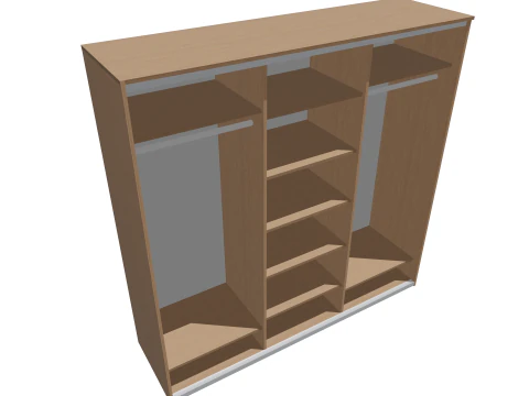 Modern Wooden Cabinet 3D Model