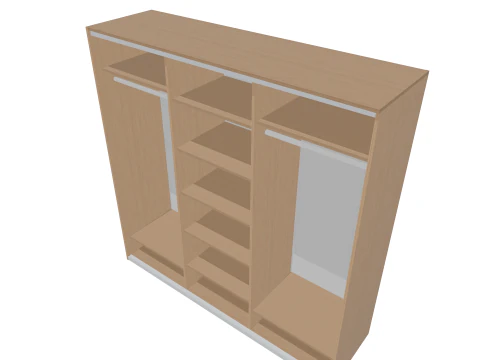 Modern Wooden Cabinet 3D Model