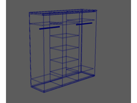 Modern Wooden Cabinet Model 3D