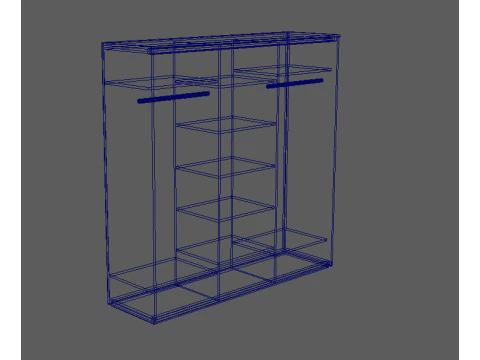 Modern Wooden Cabinet 3D Model