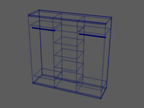 Modern Wooden Cabinet 3D Model