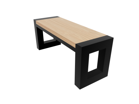 Loft Style Table and Bench SET 3D Модель