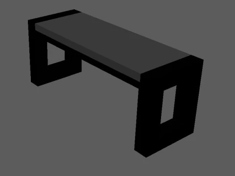 Loft Style Table and Bench SET 3D Model