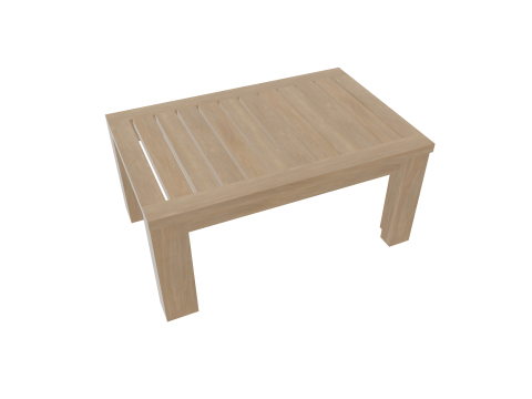 Minimalist Wooden Coffee Table 3D Model