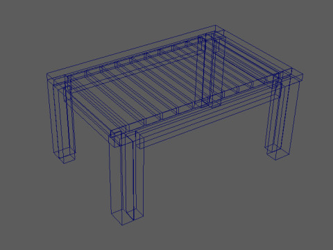 Minimalist Wooden Coffee Table 3D मॉडल
