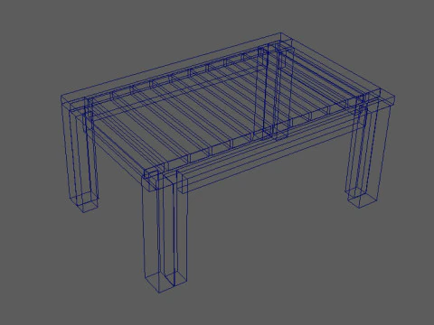 Minimalist Wooden Coffee Table 3D Model