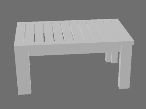 Minimalist Wooden Coffee Table 3D मॉडल