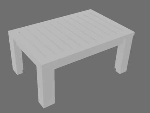 Minimalist Wooden Coffee Table 3D मॉडल