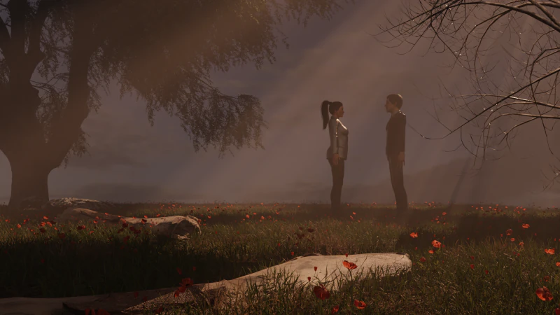 Landscape with couple and natural scene 3D Model .c4d .max .obj .3ds .fbx .stl .blend