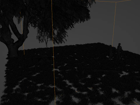 Landscape with couple and natural scene 3D Model