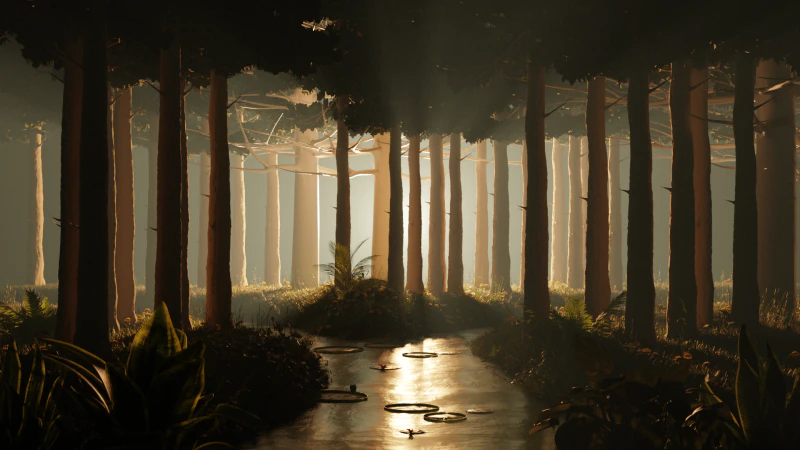 Stylized volumetric forest scene 3D Model .c4d .max .obj .3ds .fbx .stl .blend 