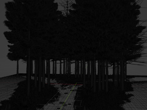 Stylized volumetric forest scene 3D Model