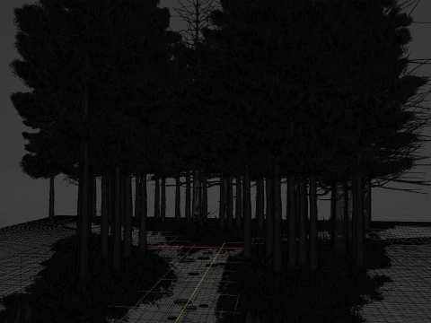 Stylized volumetric forest scene 3D Model